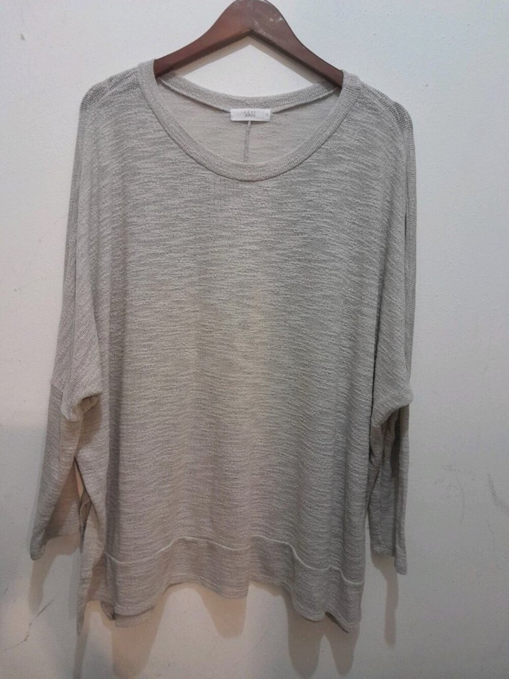 Talulah Womens Lightweight Slouchy Grunge Lightweight Casual Size Sweater 1X Tan